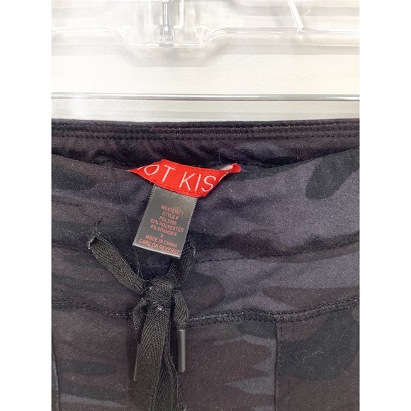 Hot Kiss Black Gray Camo Jogger Sweatpants Small - Picture 3 of 4